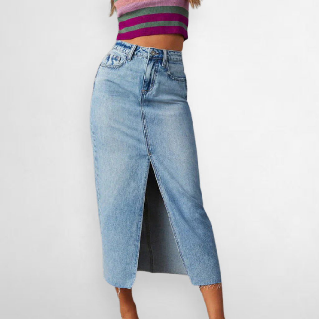 August Denim Midi Skirt