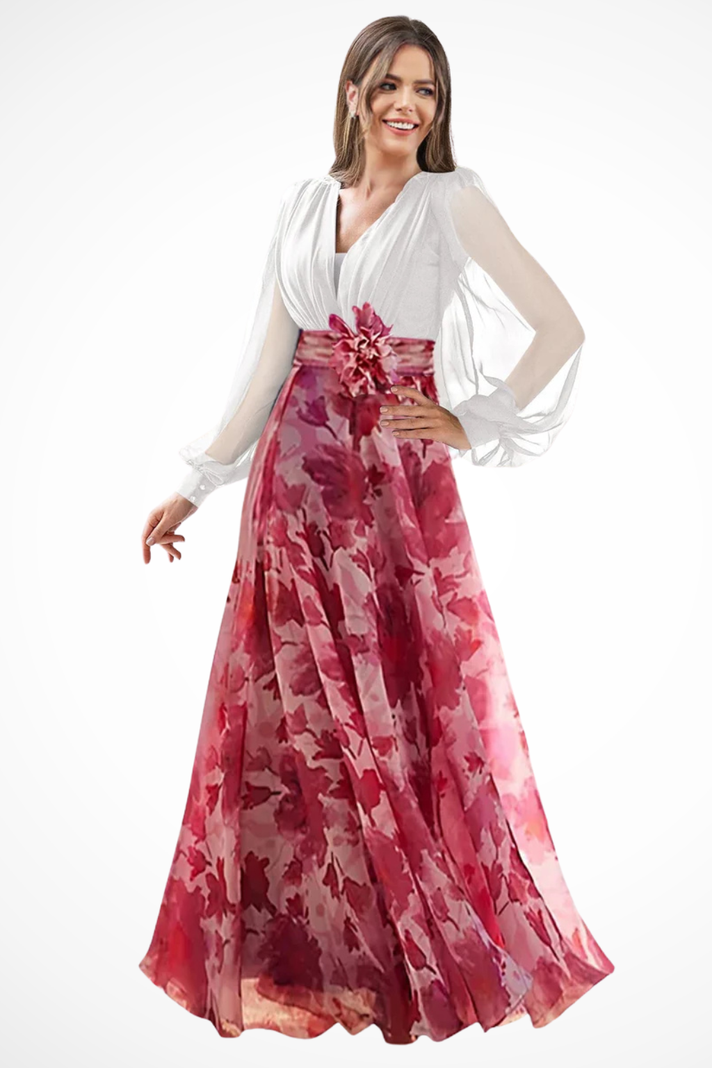 Women's elegant floral maxi dress for garden parties