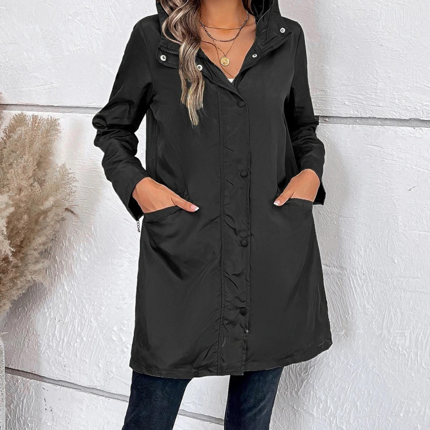 Black Lightweight Windbreaker Jacket