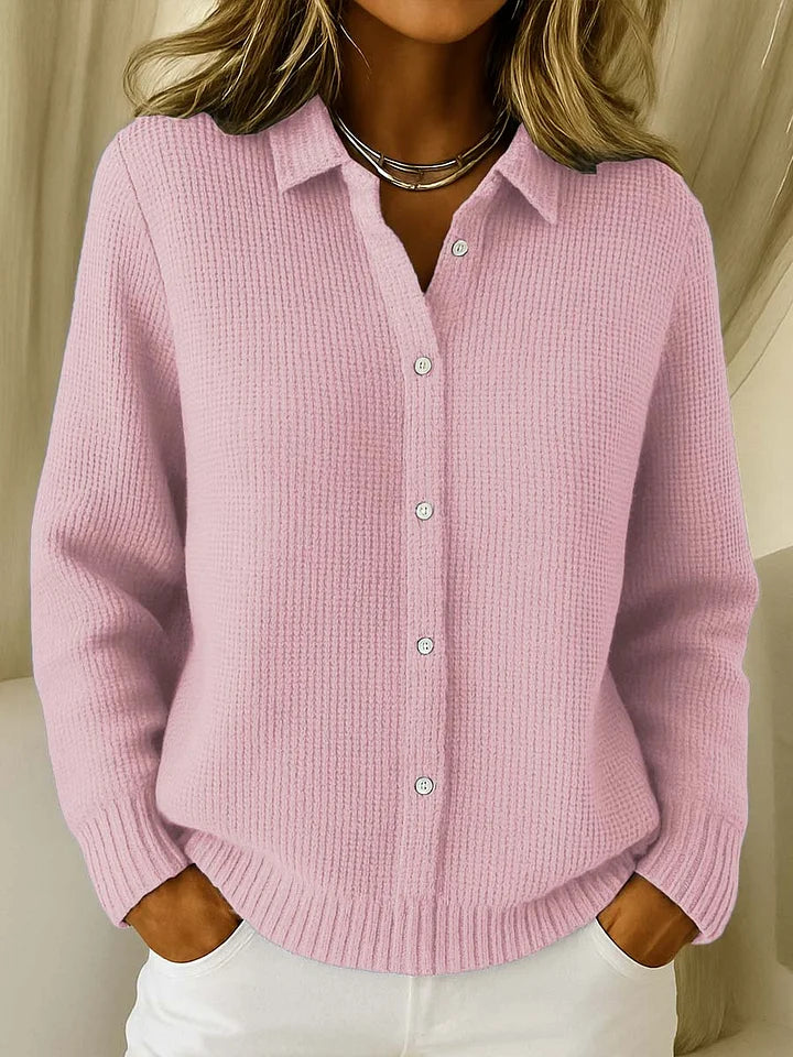 Longline knit cardigan for women cosy button-front style | Alba Muse