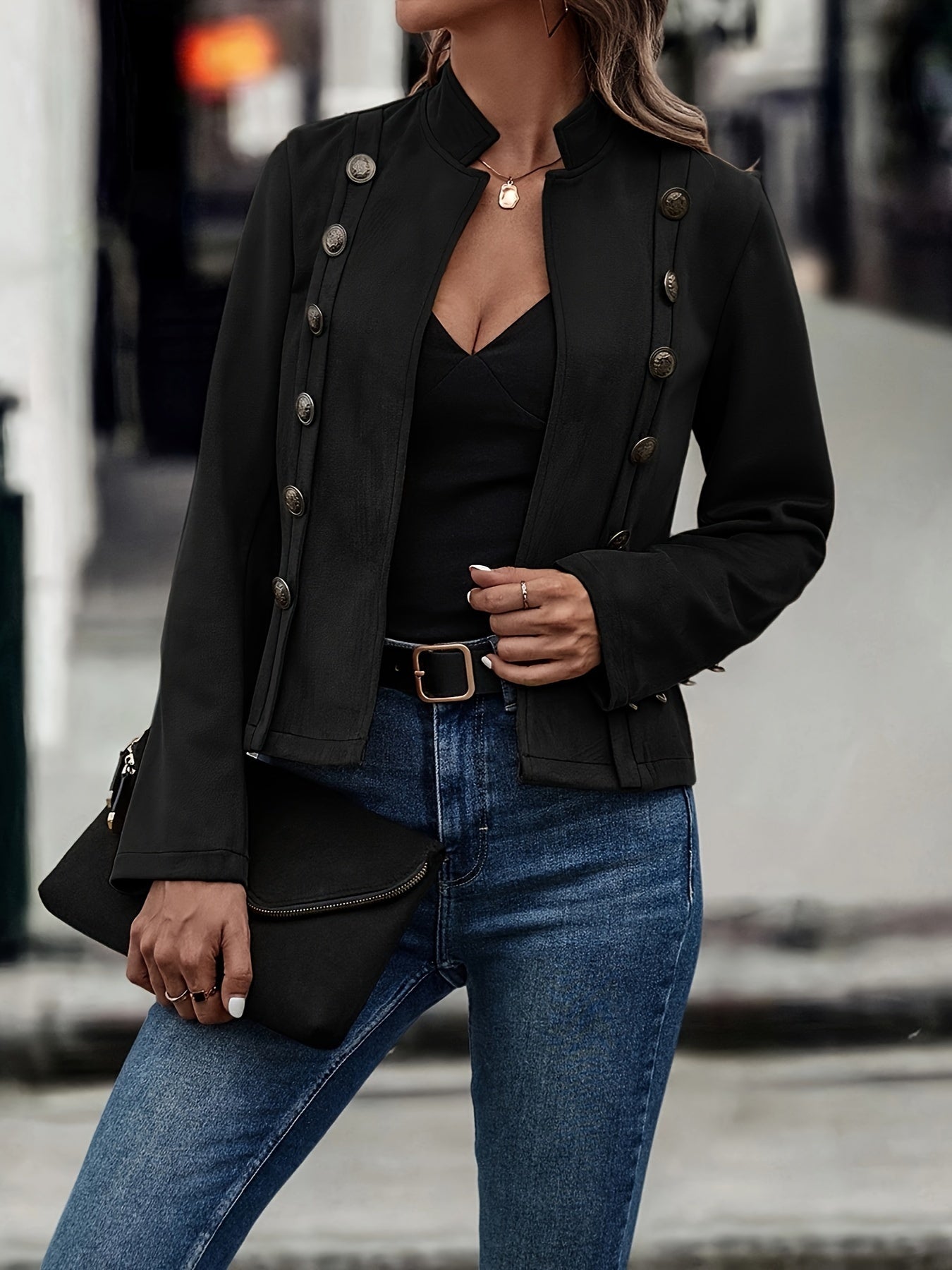 Black Double-Breasted Jacket