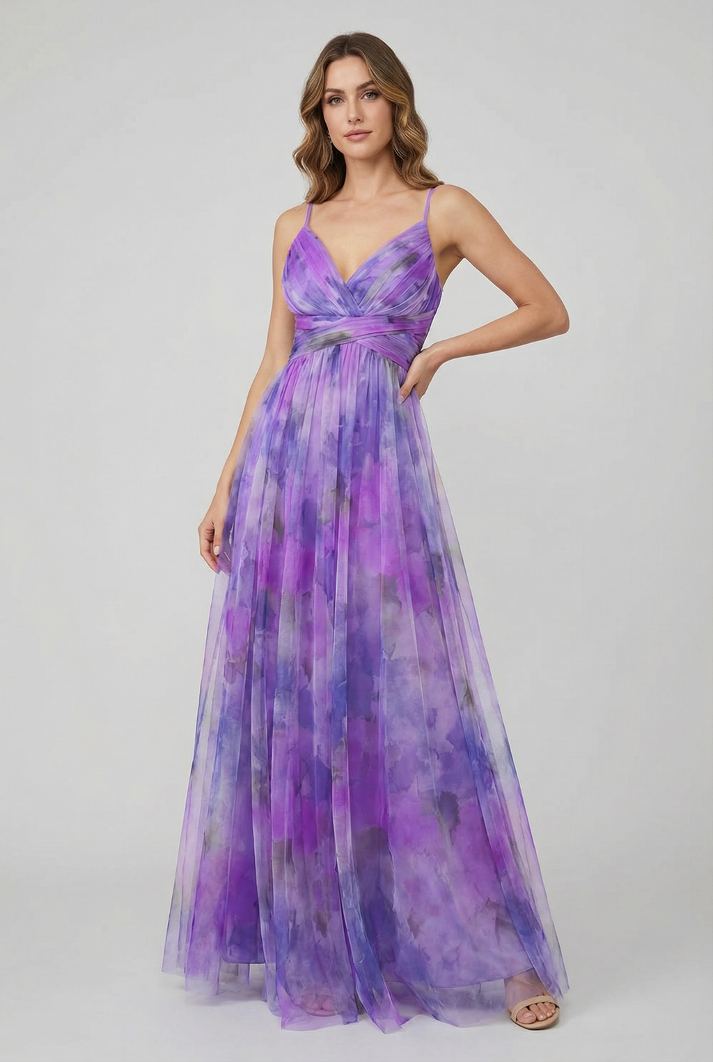 Women's  Floral Chiffon Maxi Dress