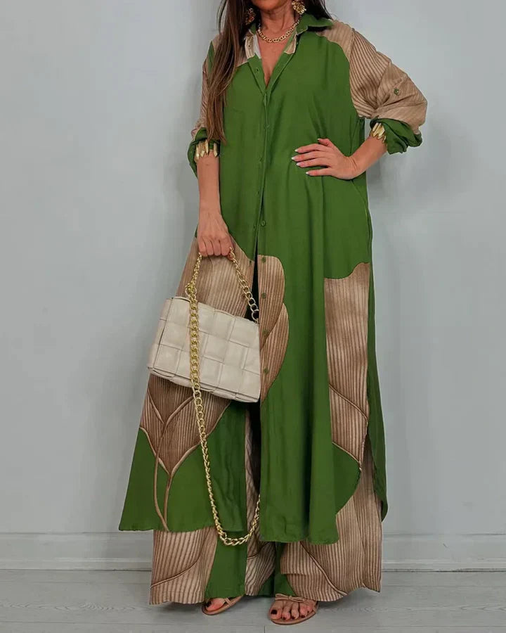 Cropped top wide leg trousers set, lifestyle view