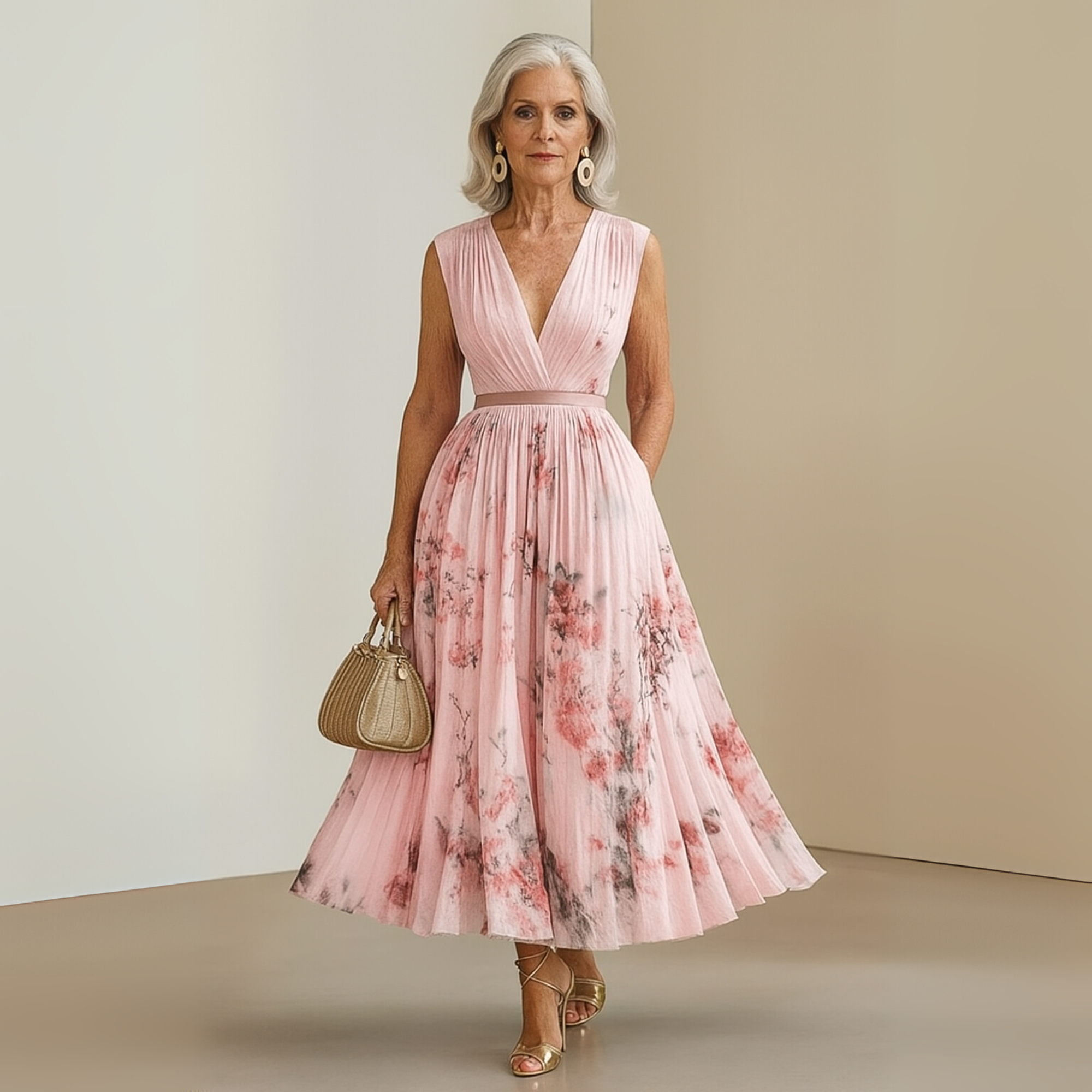 Maureen – Flowy Floral Sleeveless Summer Maxi Dress