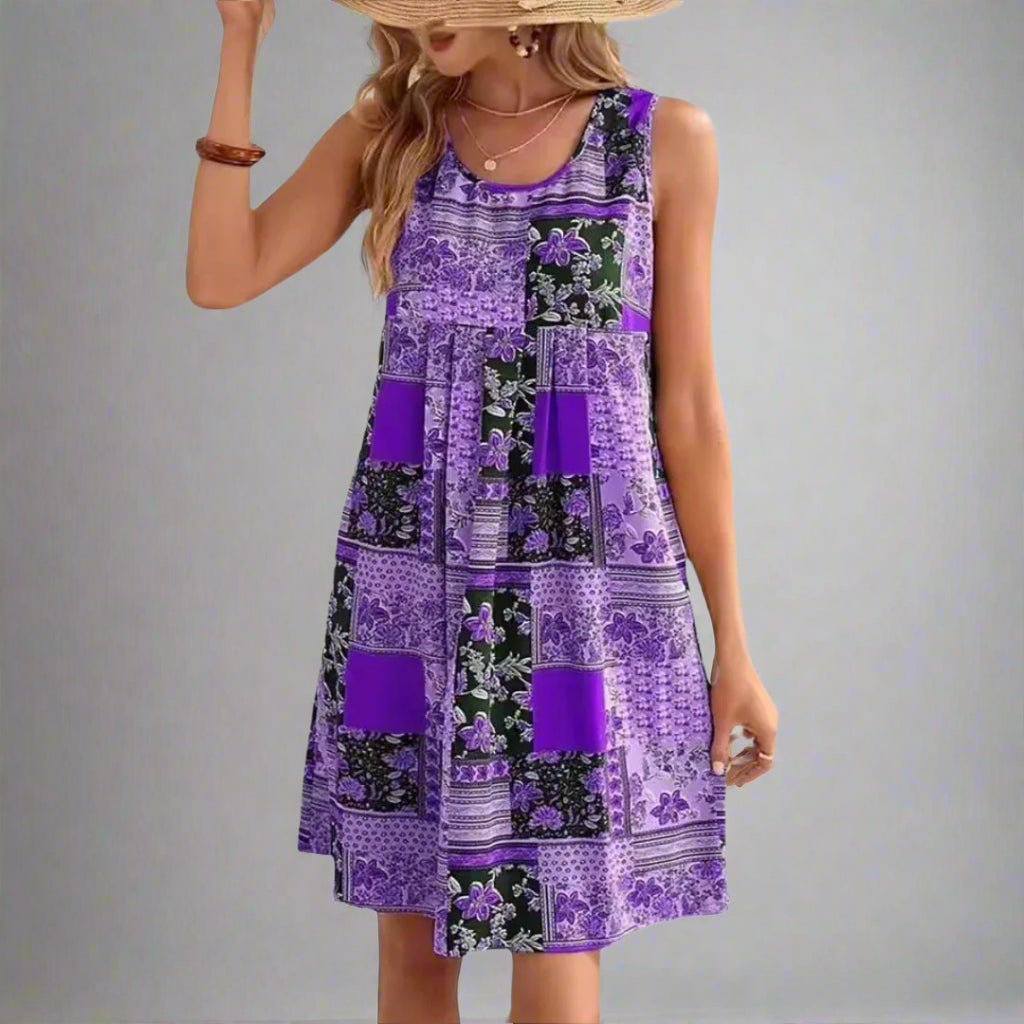 Sleeveless Printed Boho Mini Dress