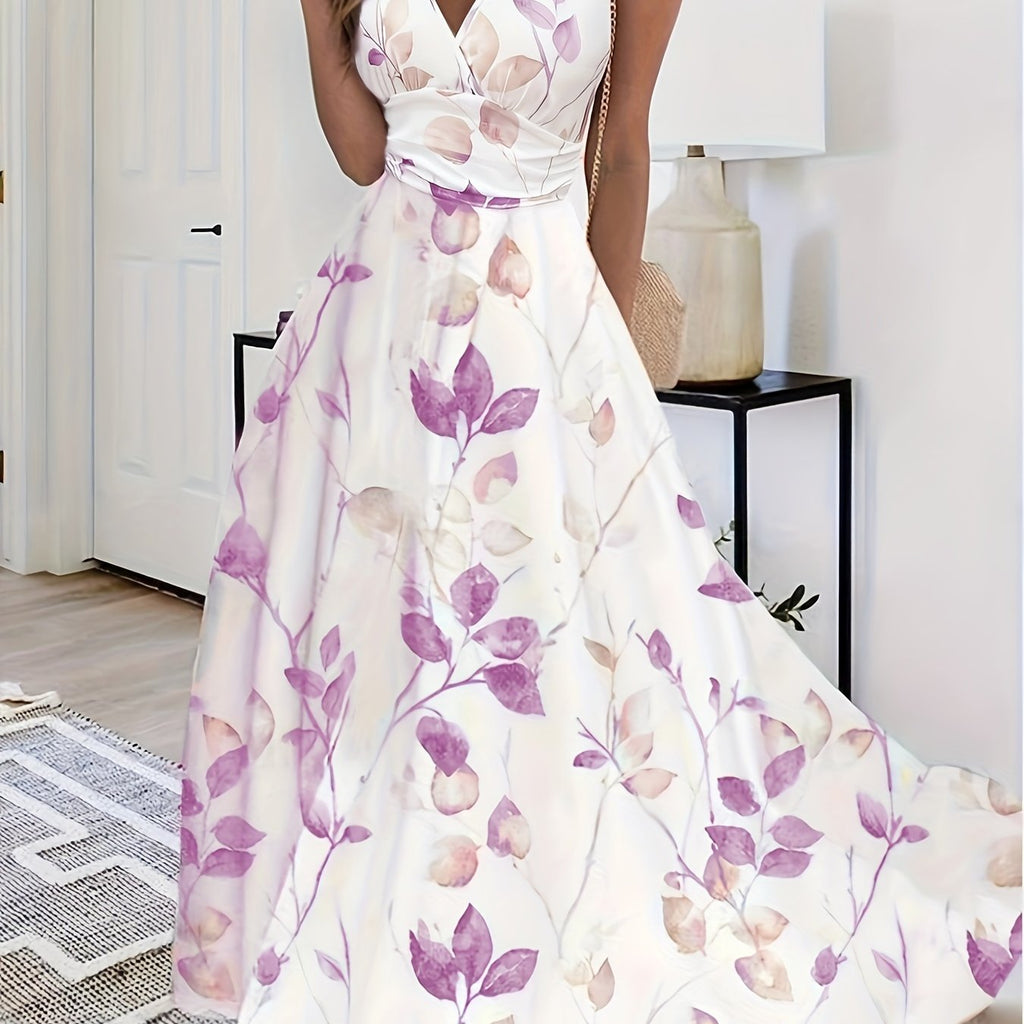 Short Sleeve Printed Floral Summer Midi Dress