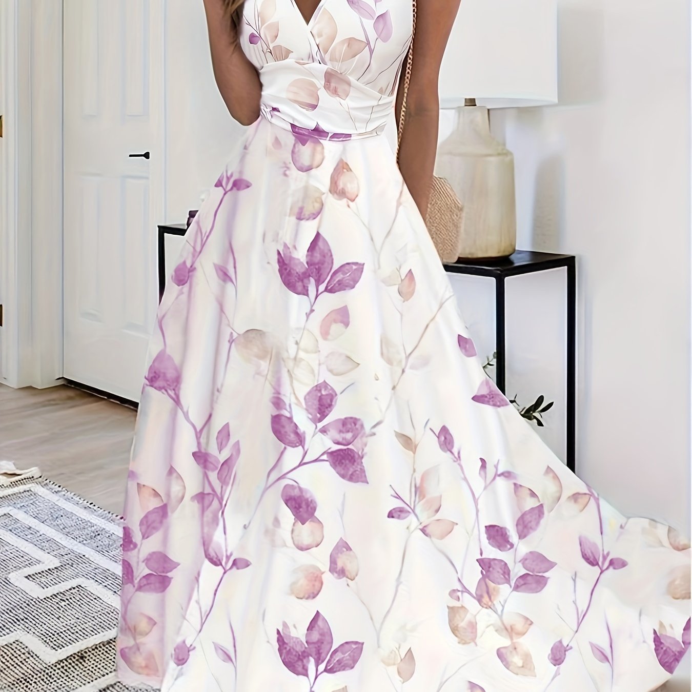 Short Sleeve Printed Floral Summer Midi Dress