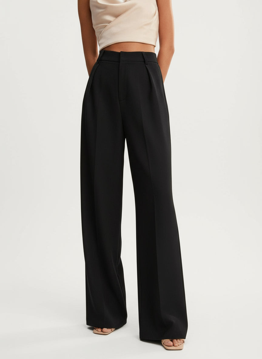 Riviera High Waist Wide Leg Tailored Trousers