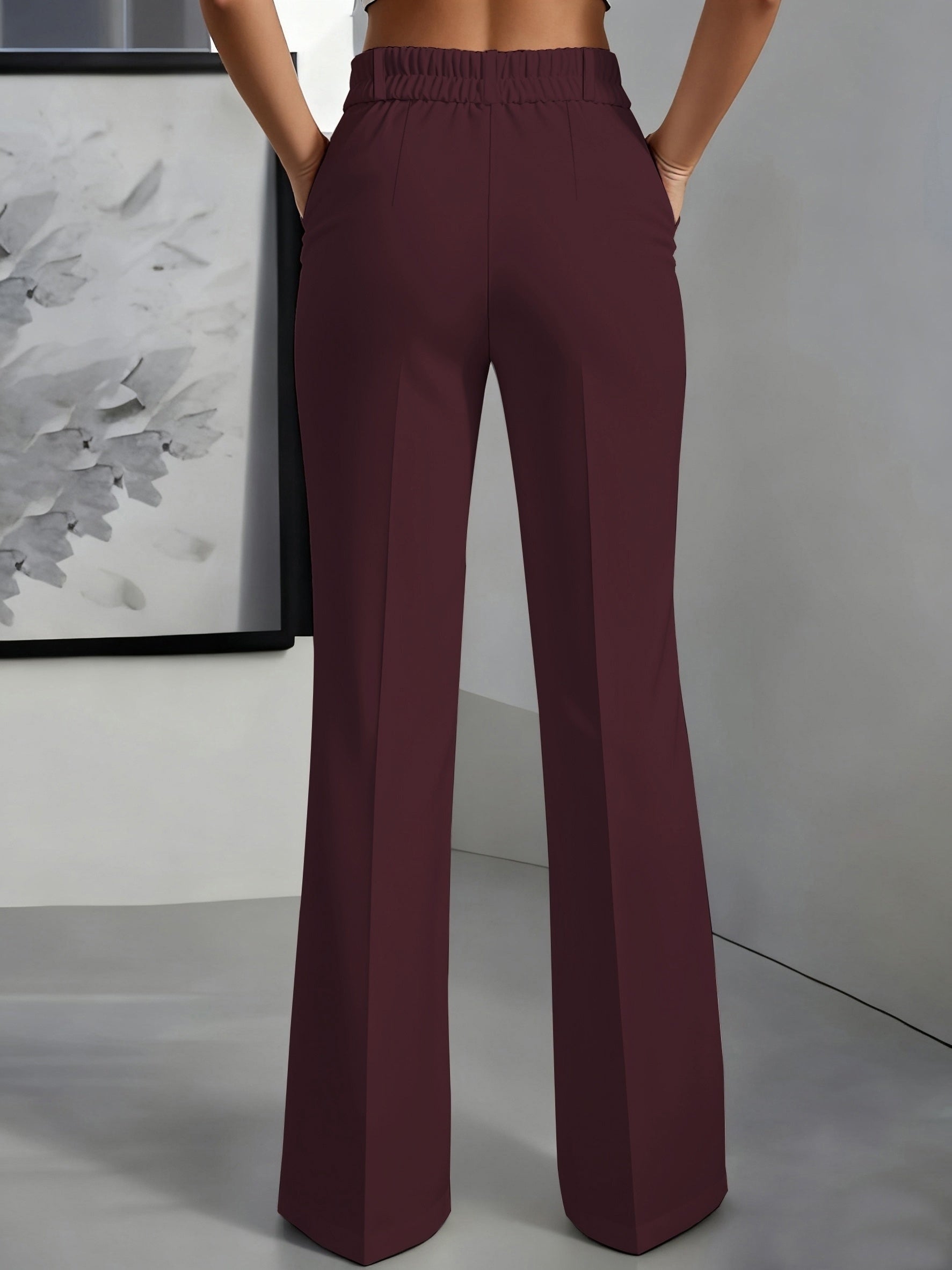 White tailored high-rise wide-leg Trousers