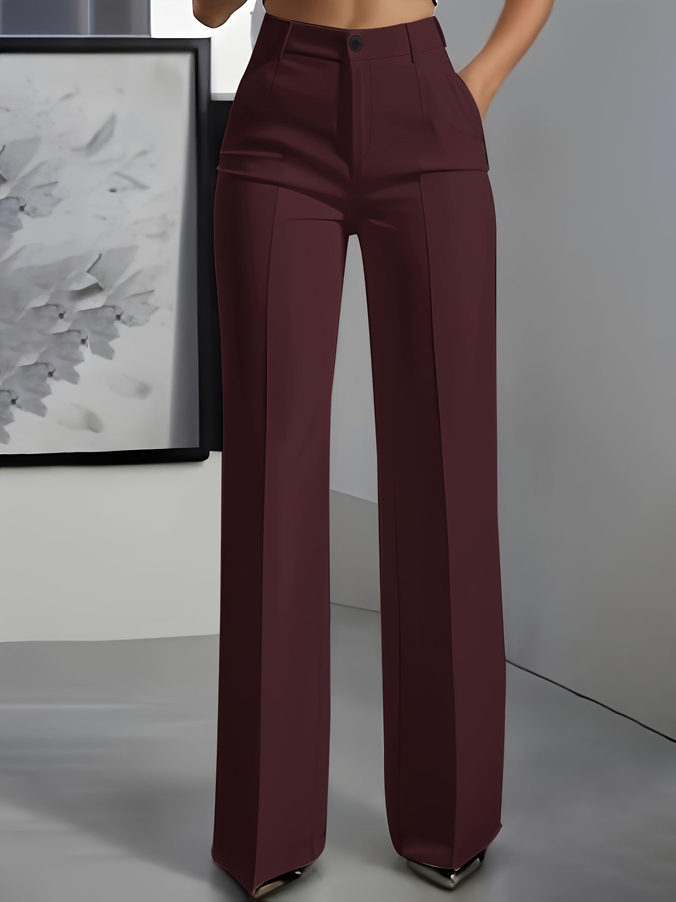 White tailored high-rise wide-leg Trousers