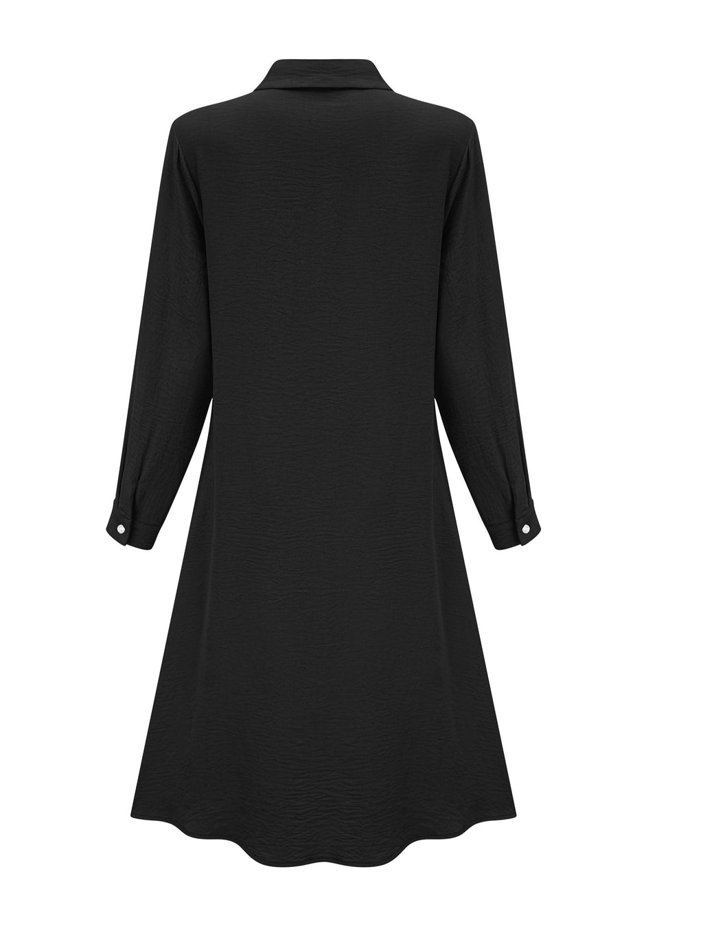 Long sleeve lapel button-front shirt dress | Alba Muse