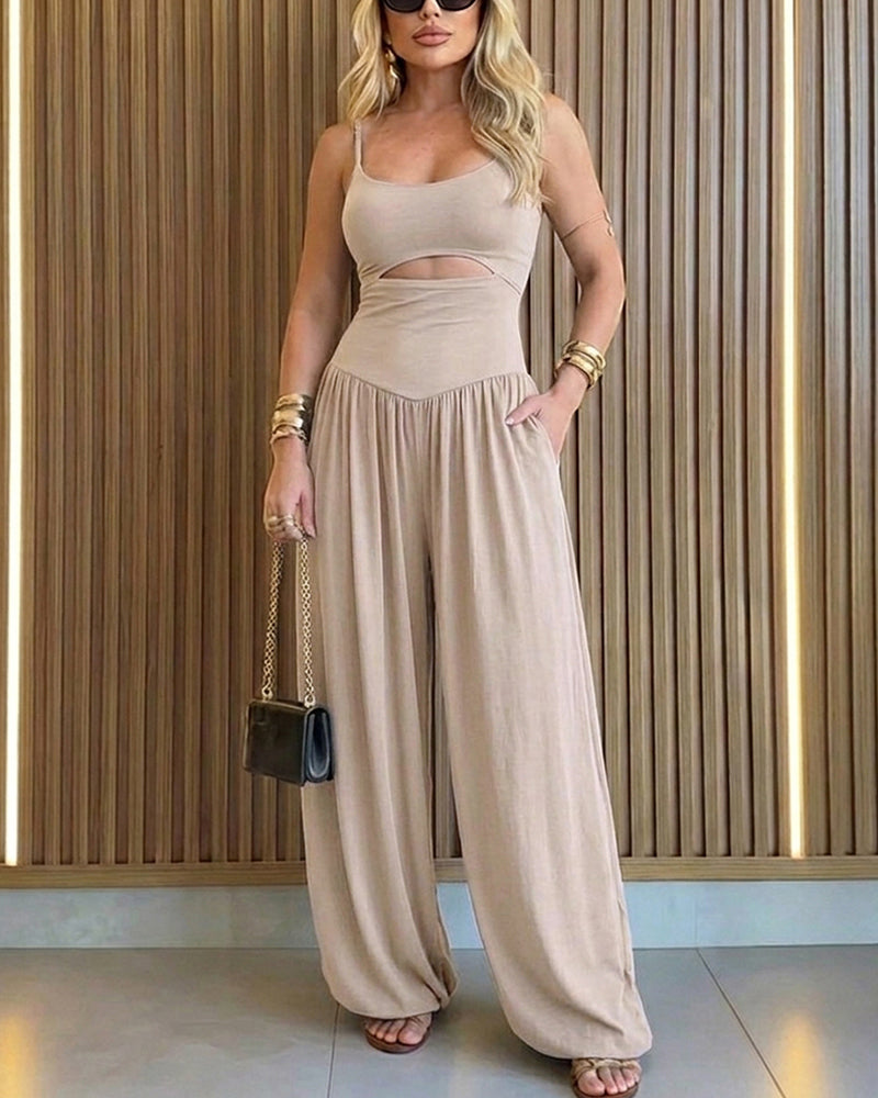 Cut-Out Waist Cami Jumpsuit
