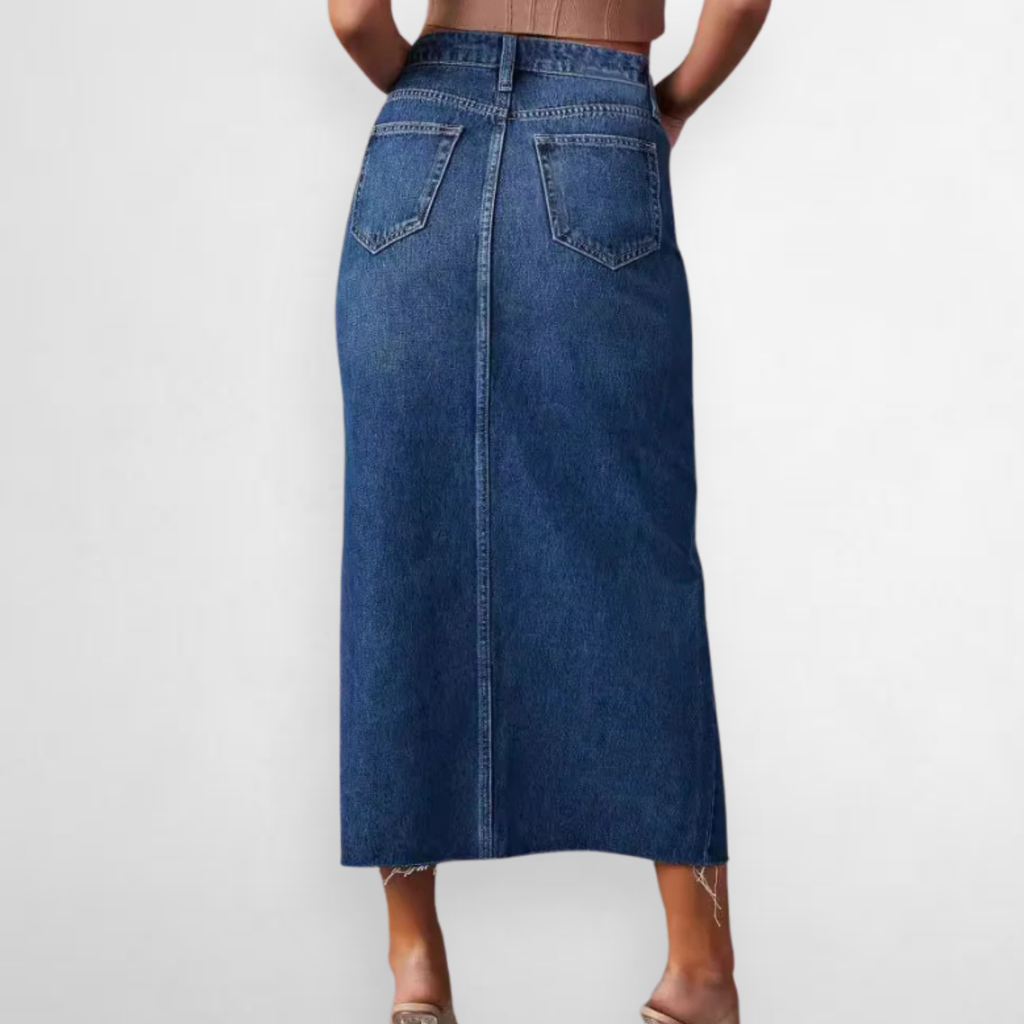 August Denim Midi Skirt