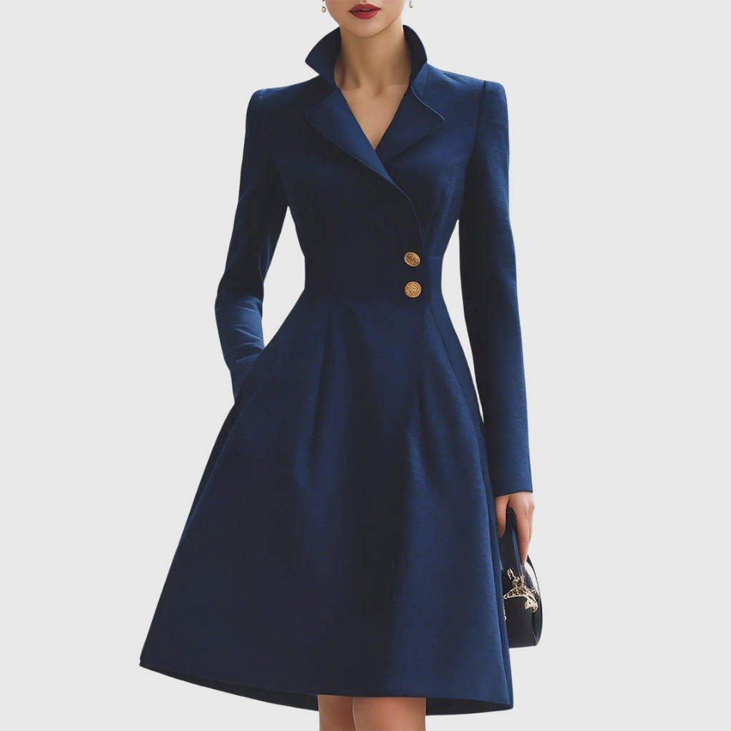 Navy Tailored Coat Dress