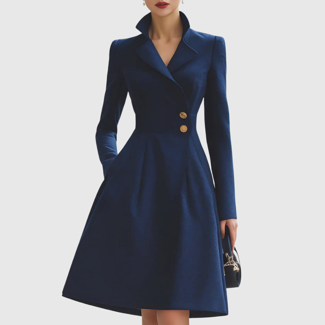 Navy Tailored Coat Dress