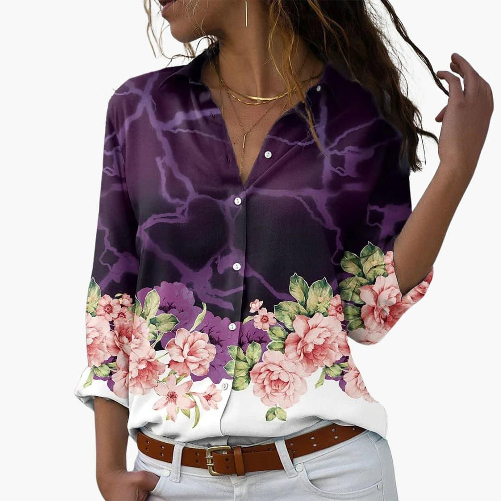 Women's floral summer top lifestyle shot casual style