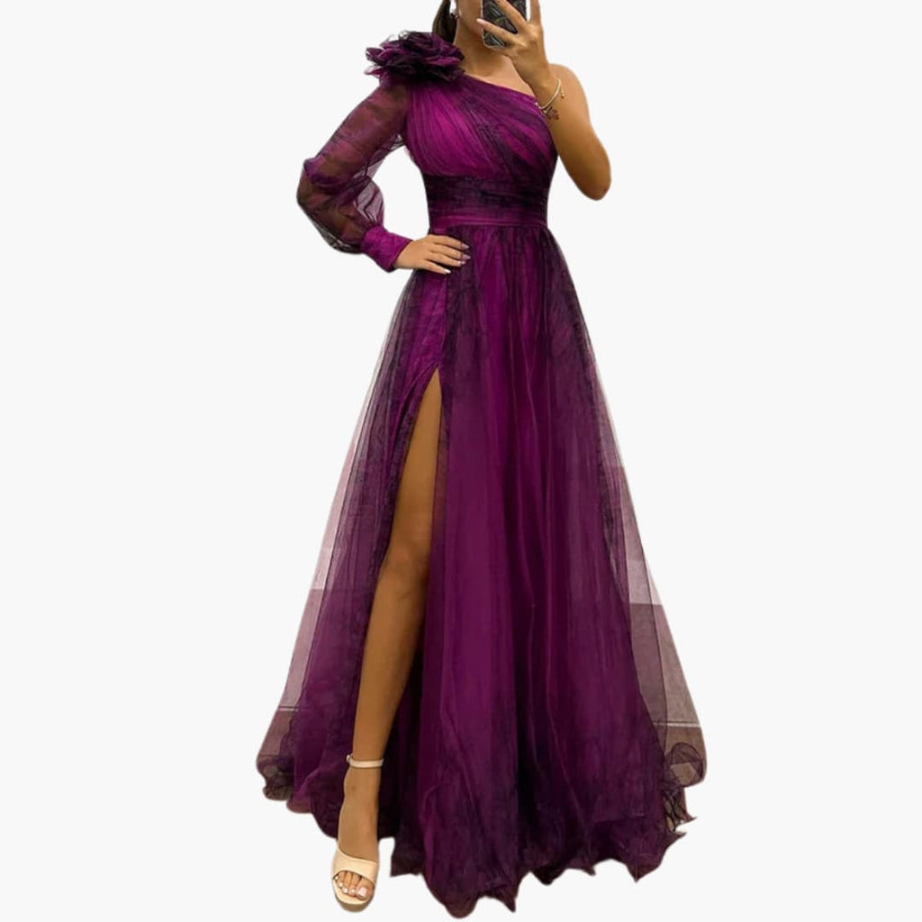 Evening maxi dress back view full length