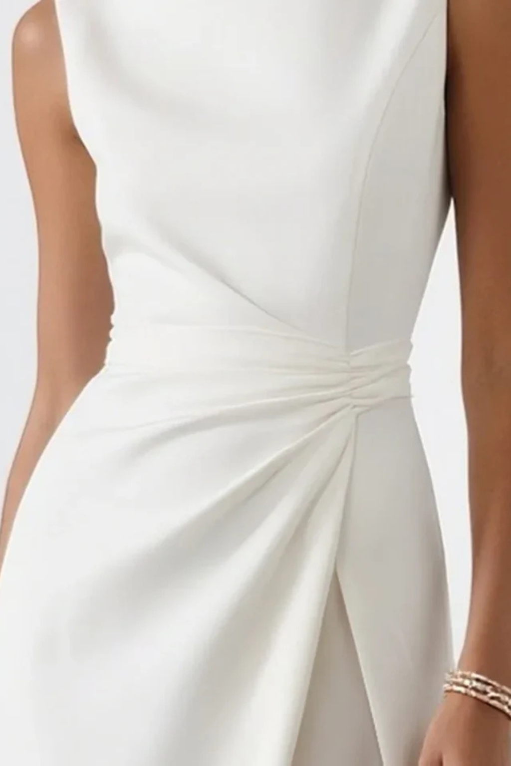 Women's boat neck maxi dress full length view elegant