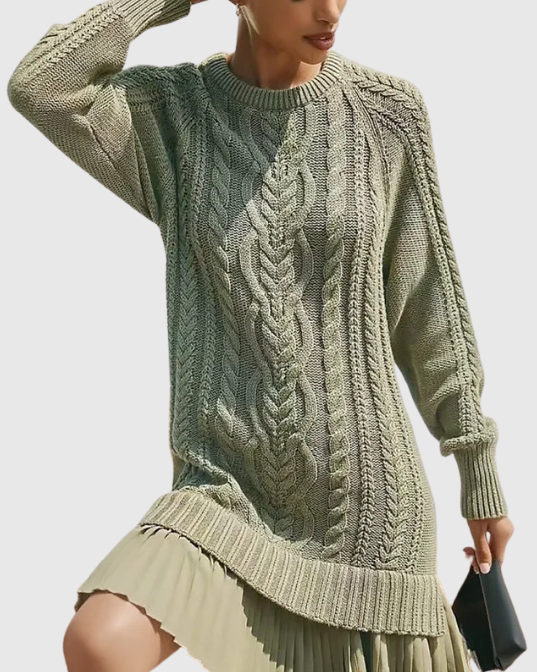 Cable-Knit Sweater Dress
