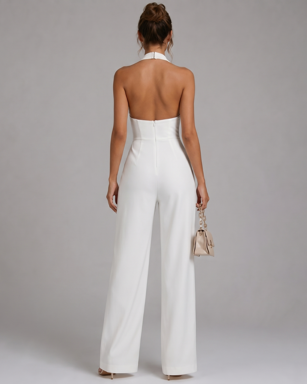 Sleeveless halter jumpsuit summer occasion | Alba Muse