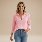 Women's classic button-up shirt, styled for smart-casual