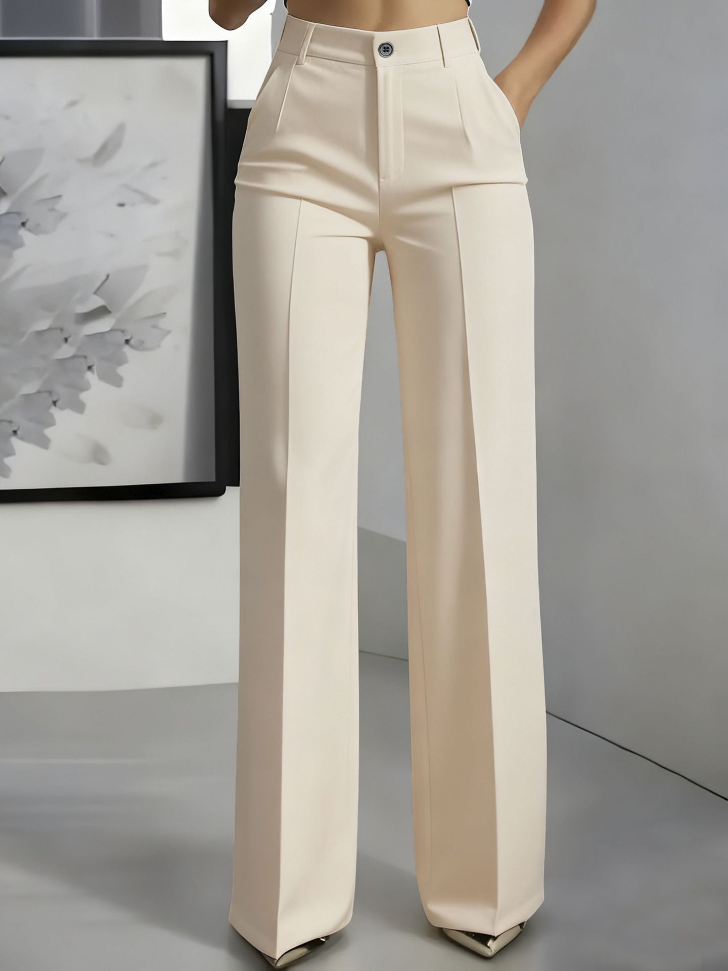 Elegant Wide-Leg Tailored Trousers