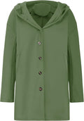 Elegant longline winter coat with hood and notch lapel, front view