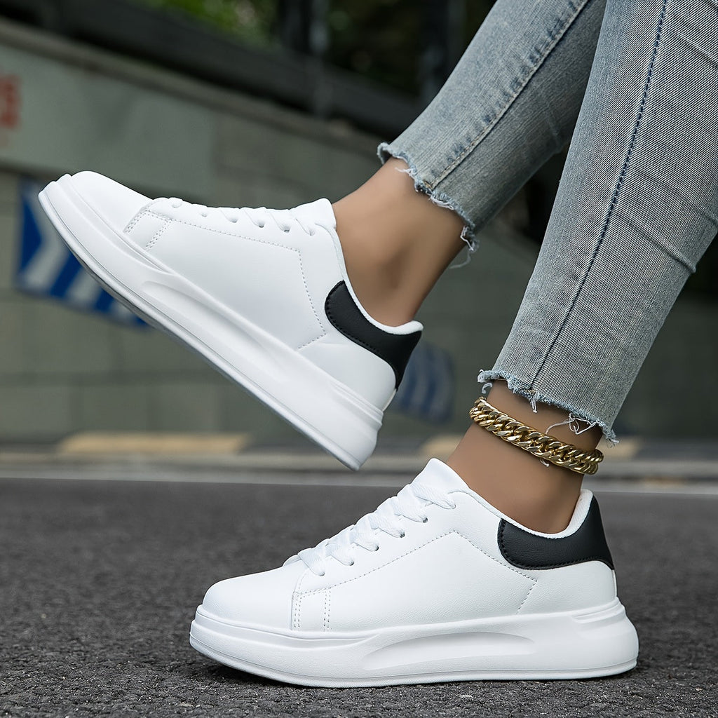 Women's Clean White Leather Trainers