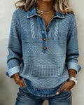 Women's Half Button Lapel Sweatshirt