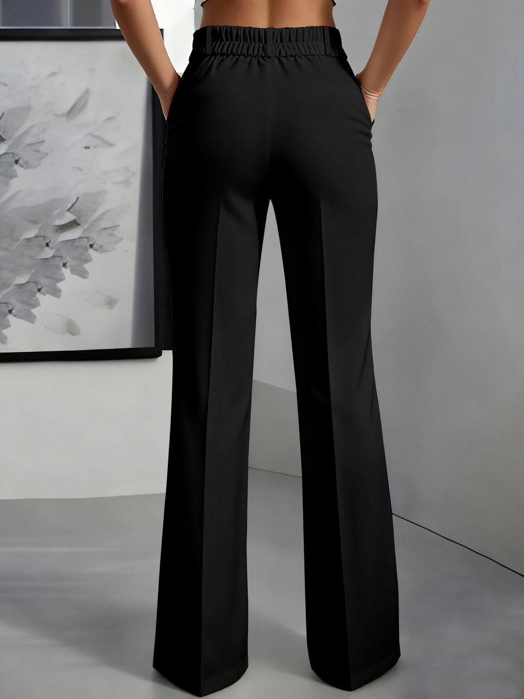 White tailored high-rise wide-leg Trousers