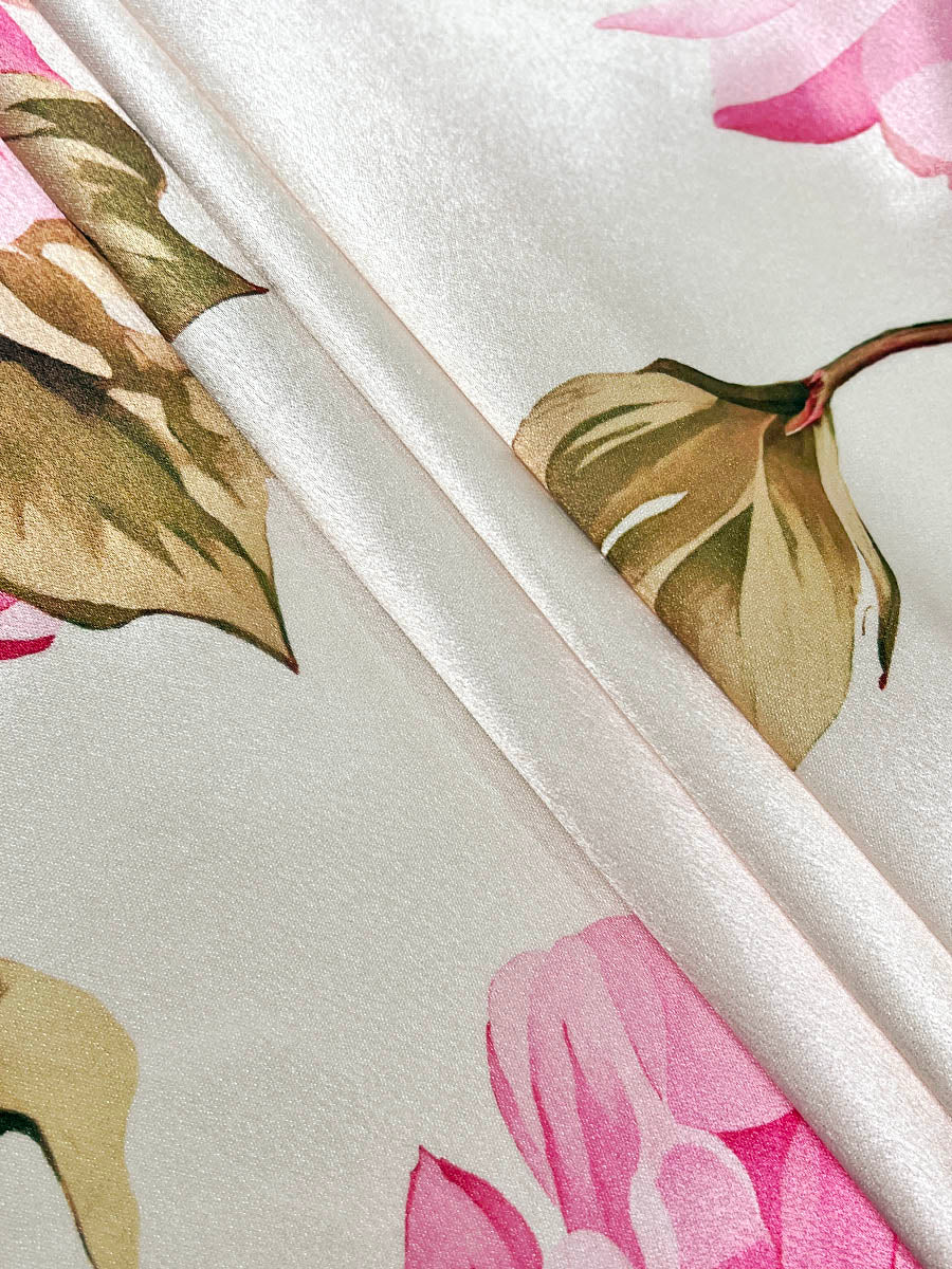 Pink floral print A-line maxi dress