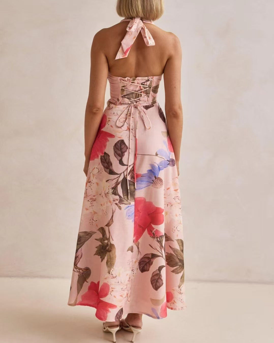Floral halter maxi dress wedding occasion | Alba Muse