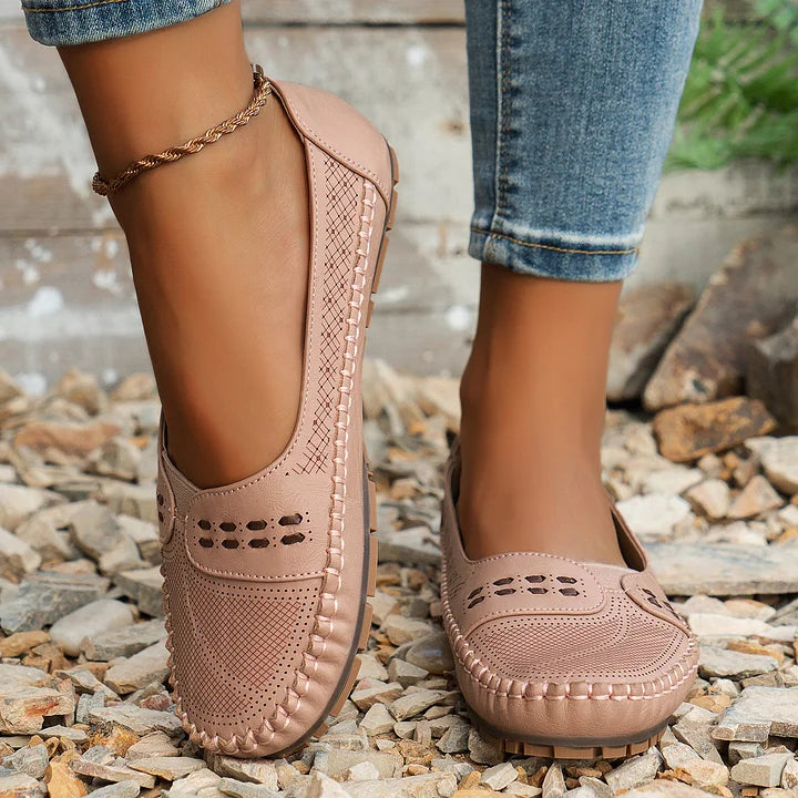 Women's Flat Slip-On Loafers – Rounded Toe Comfort