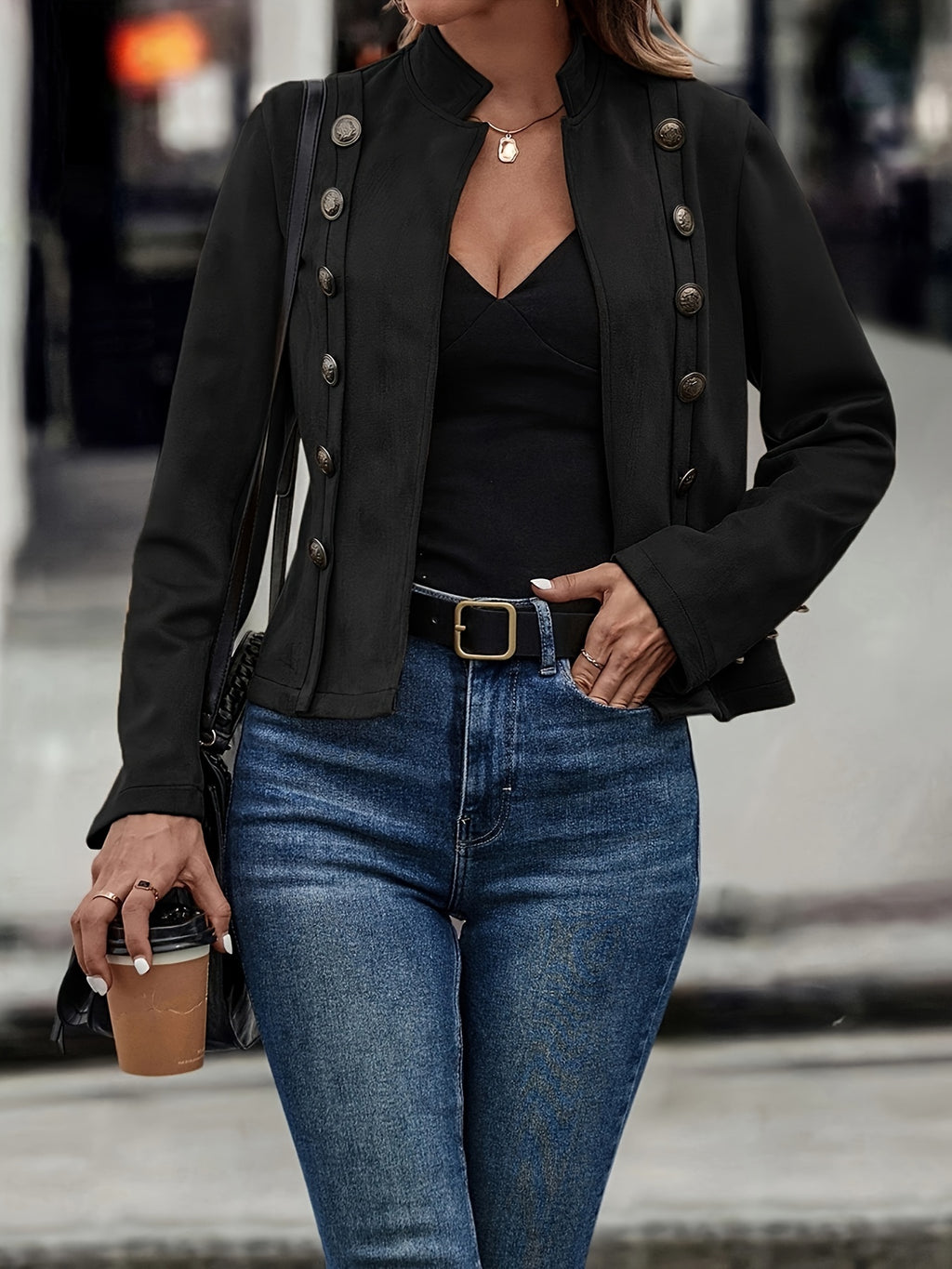 Black Double-Breasted Jacket