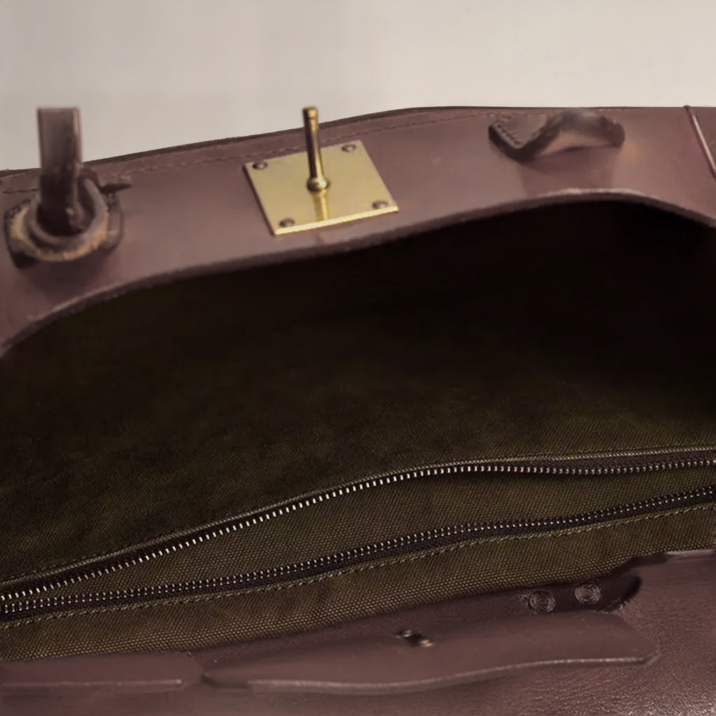 Light chocolate canvas overnight bag