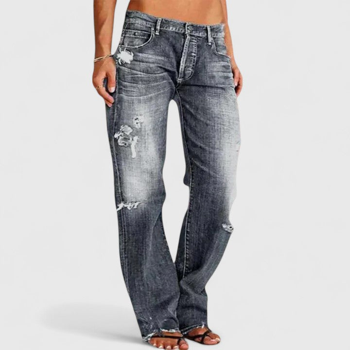 Vintage Distressed Bootcut Jeans