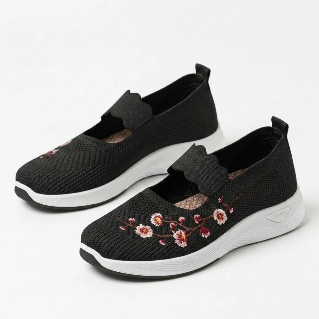 Breathable knit everyday sneakers on model, lifestyle shot