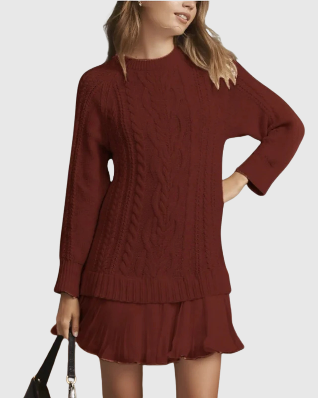 Cable-Knit Sweater Dress