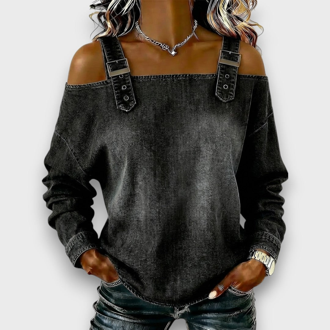 Women's Off-Shoulder Denim Top