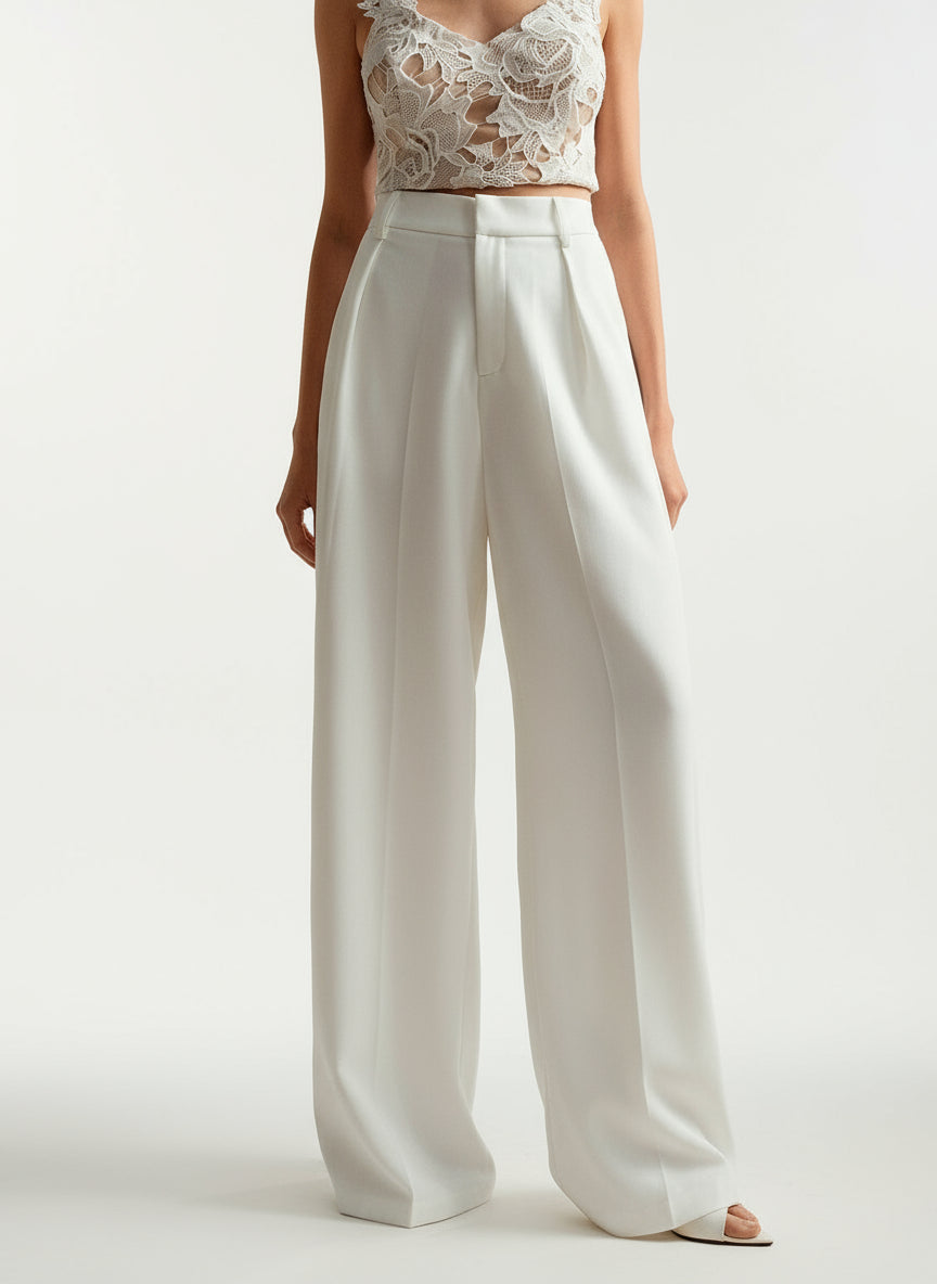 Riviera High Waist Wide Leg Tailored Trousers