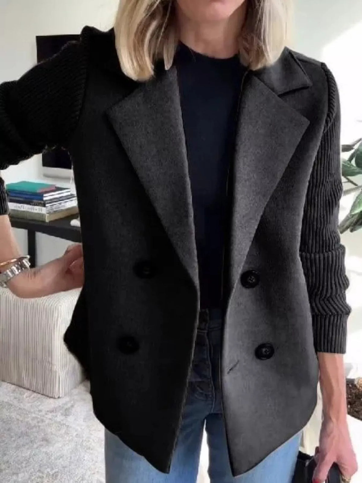 Black Shawl Collar Coat