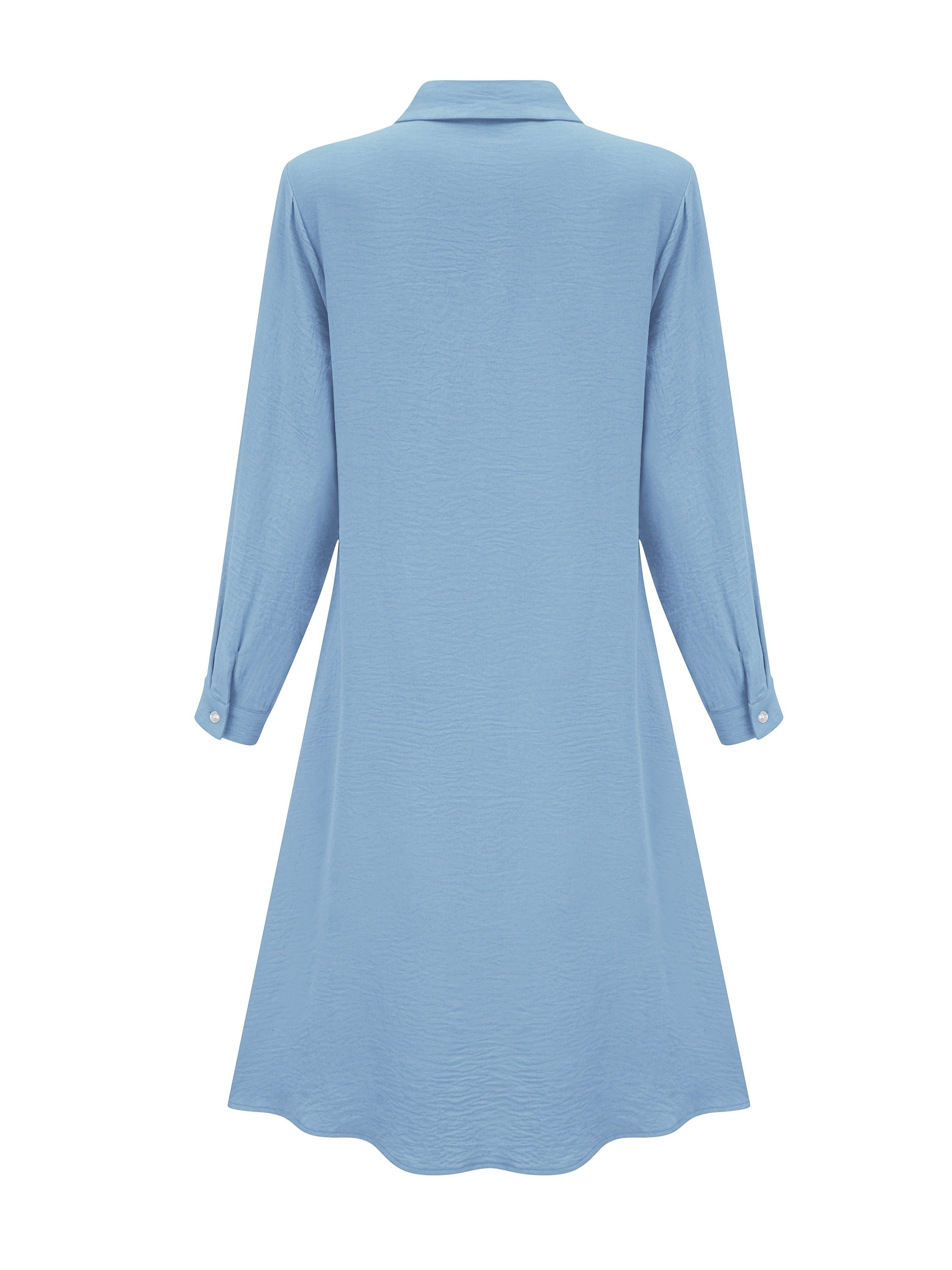 Long sleeve lapel button-front shirt dress | Alba Muse