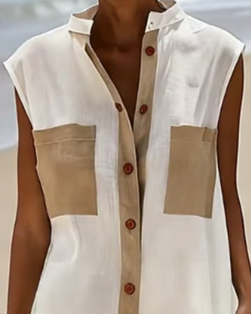 Colour Block Shirt Dress Summer Smart | Alba Muse