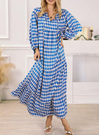 Boho Floral Puff Sleeve Maxi Dress – Casual