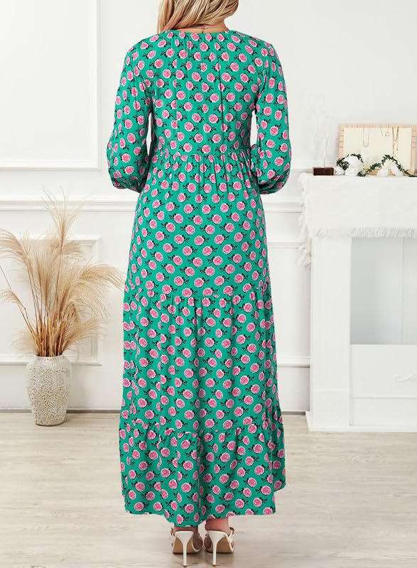 Women's floral maxi dress full length view