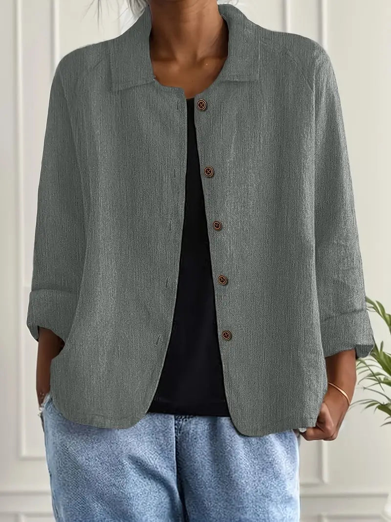 Women's button front lightweight jacket weekend style