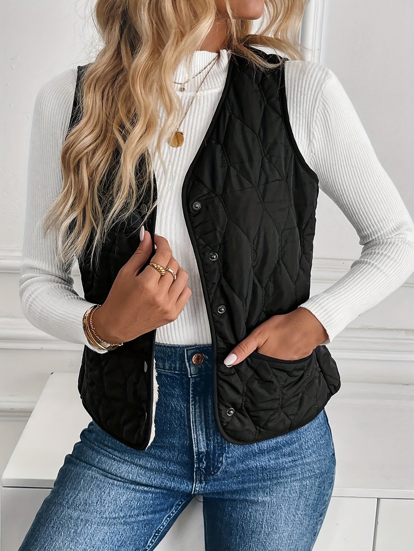 Black reversible quilted Jacket