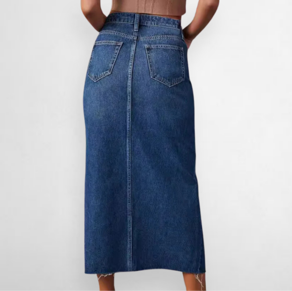 August Denim Midi Skirt