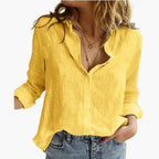 Women's Vintage Floral Long Sleeve Blouse close-up - Classic Versatile Shirt
