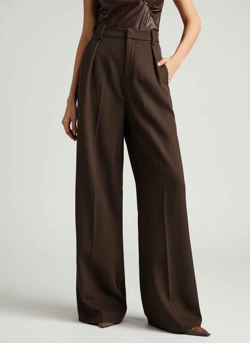 Riviera High Waist Wide Leg Tailored Trousers